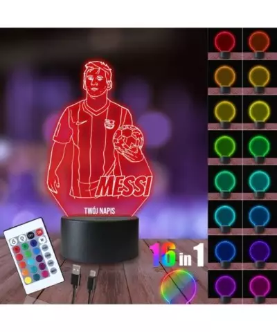 Lampka Nocna 3D LED LAMP Leo Messi FCB