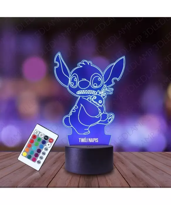 Lampka Nocna 3D LED LAMP Stich Przestraszony
