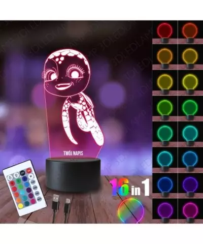 Lampka Nocna 3D LED LAMP Bajka Żółwik Summy Ella