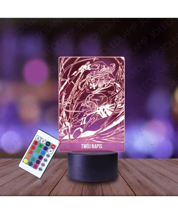 Lampka Nocna 3D LED LAMP Tengen Filar Dźwięku Demon Slayer