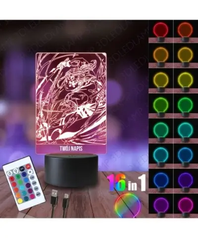 Lampka Nocna 3D LED LAMP Tengen Filar Dźwięku Demon Slayer
