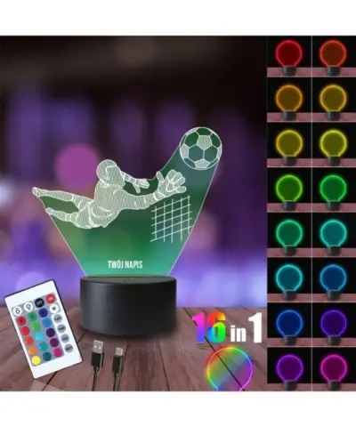Lampka Nocna 3D LED LAMP Bramkarz Piłkarz