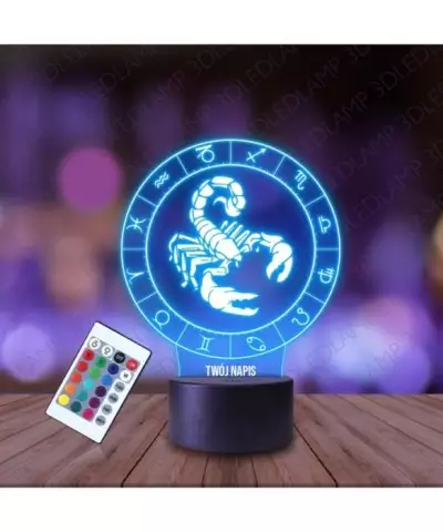Lampka Nocna 3D LED Skorpion Ósmy Znak Zodiaku