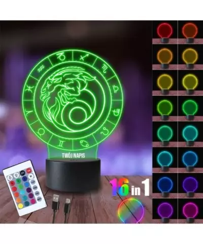 Lampka Nocna 3D LED LAMP Koziorożec Znak Zodiaku