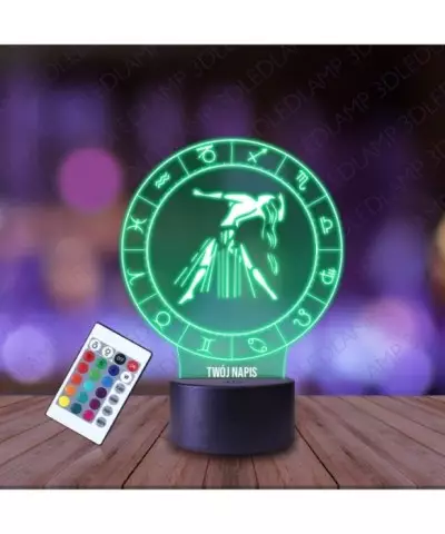 Lampka Nocna 3D LED LAMP Panna Znak Zodiaku