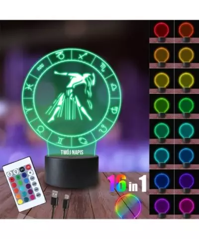 Lampka Nocna 3D LED LAMP Panna Znak Zodiaku