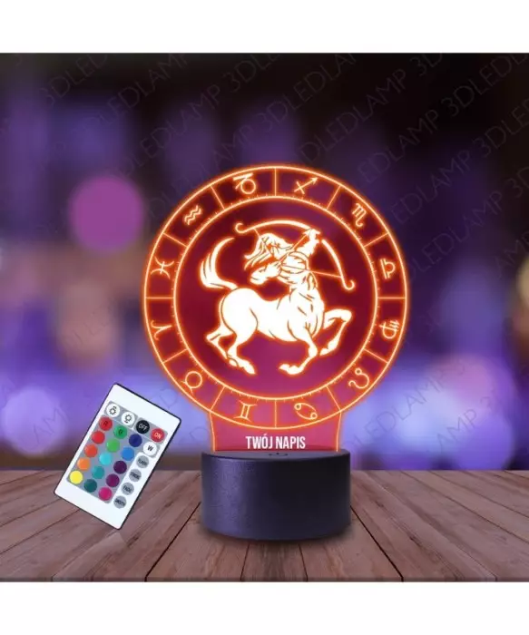 Lampka Nocna 3D LED LAMP Dziewiąty Znak Zodiaku Strzelec