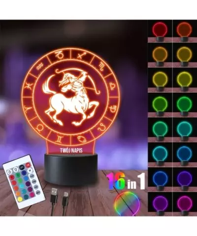 Lampka Nocna 3D LED LAMP Dziewiąty Znak Zodiaku Strzelec