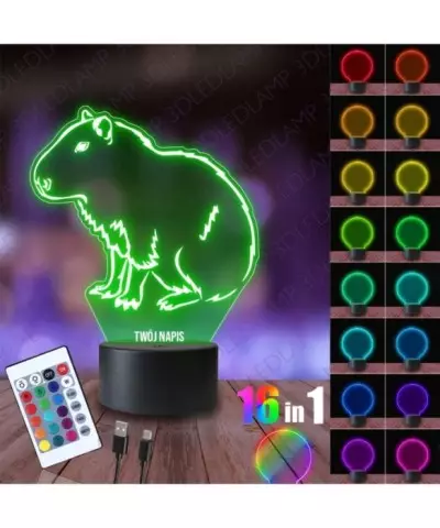 Lampka Nocna 3D LED LAMP Kapibara Siedząca