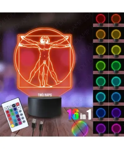 Lampka Nocna 3D LED LAMP Człowiek Wirtuwiański