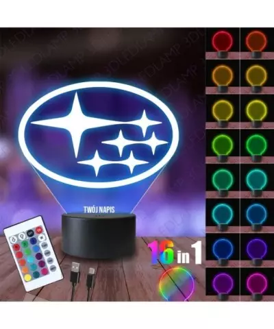 Lampka Nocna 3D LED LAMP Samochód Subaru Logo