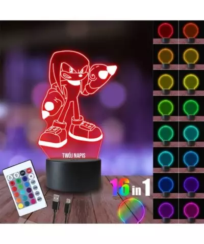 Lampka Nocna 3D LED LAMP Sonic Knuckles