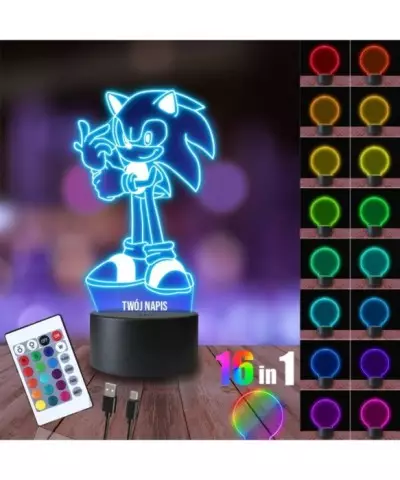 Lampka Nocna 3D LED LAMP Bajka Sonic