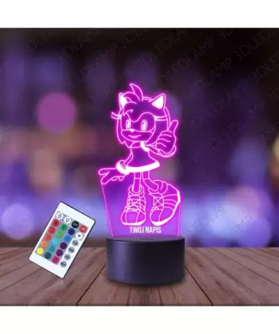 Lampka Nocna 3D LED LAMP Bajka Sonic Amy Rose