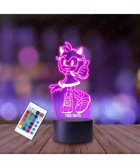 Lampka Nocna 3D LED LAMP Bajka Sonic Amy Rose