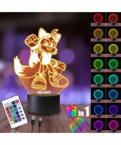 Lampka Nocna 3D LED LAMP Bajka Sonic Tails