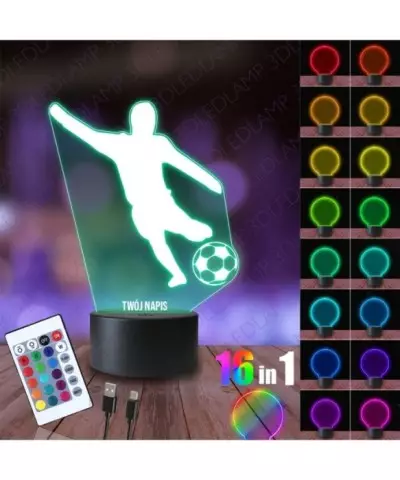 Lampka Nocna 3D LED LAMP Piłkarz Piłka Nożna Kop