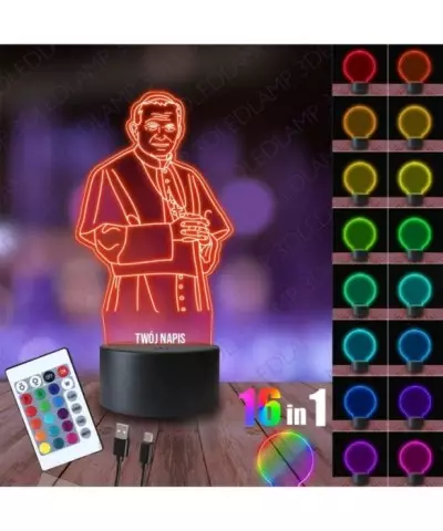 Lampka Nocna 3D LED LAMP Jan Paweł II Papież Polak