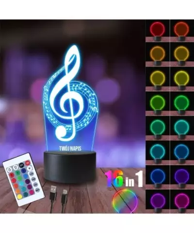 Lampka Nocna 3D LED LAMP Melodia Nuta