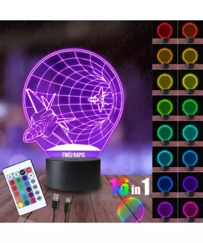 Lampka Nocna 3D LED LAMP Samoloty w Tunelu