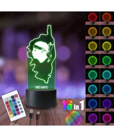 Lampka Nocna 3D LED LAMP Flaga Korsyki