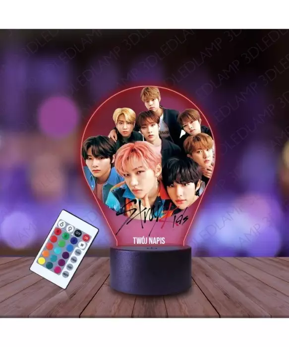 Lampka Nocna 3D LED LAMP z Nadrukiem Stray Kids