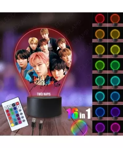 Lampka Nocna 3D LED LAMP z Nadrukiem Stray Kids