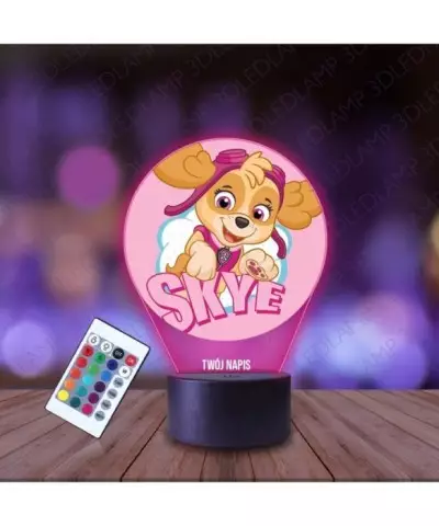 Lampka Nocna 3D LED LAMP z Nadrukiem Bajka Psi Patrol Skye