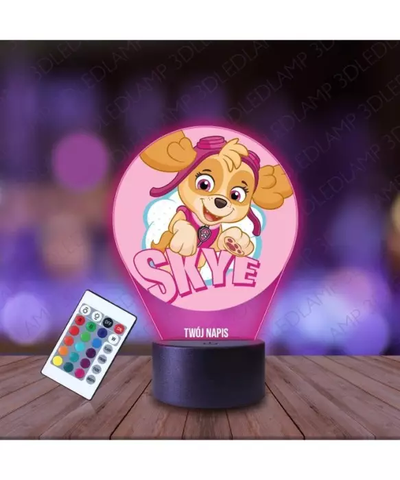 Lampka Nocna 3D LED LAMP z Nadrukiem Bajka Psi Patrol Skye
