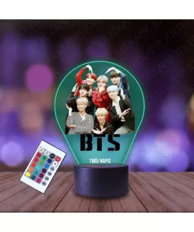 Lampka Nocna 3D LED LAMP z Nadrukiem BTS Postacie