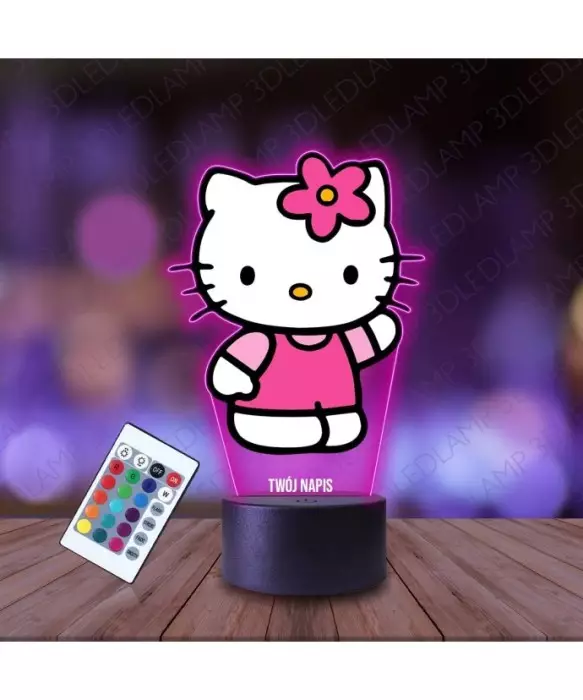 Lampka Nocna 3D LED LAMP z Nadrukiem Hello Kitty