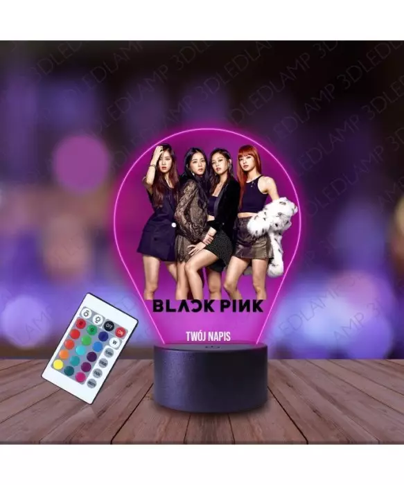Lampka Nocna 3D LED LAMP z Nadrukiem Black Pink