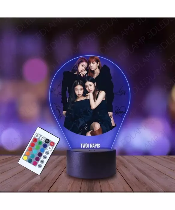 Lampka Nocna 3D LED LAMP z Nadrukiem Black Pink Autografy