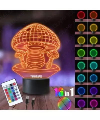 Lampka Nocna 3D LED LAMP Grzyb Grzyby