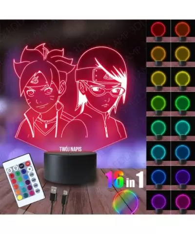 Lampka Nocna 3D LED LAMP Boruto i Sarada
