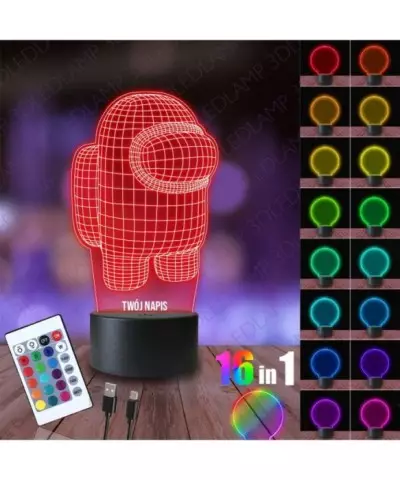 Lampka Nocna 3D LED LAMP Among Us Postać