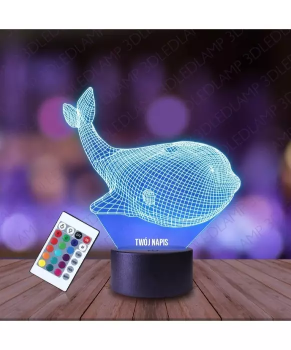 Lampka Nocna 3D LED LAMP Wieloryb