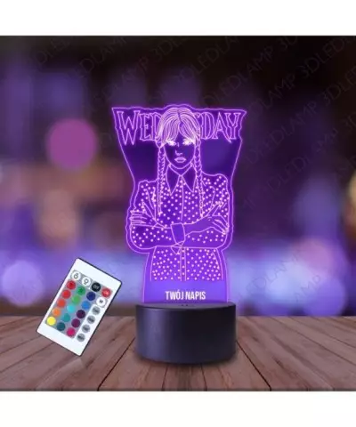 Lampka Nocna 3D LED LAMP Wednesday Addams