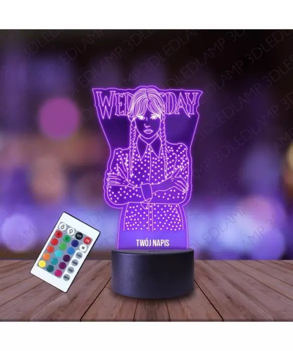 Lampka Nocna 3D LED LAMP Wednesday Addams