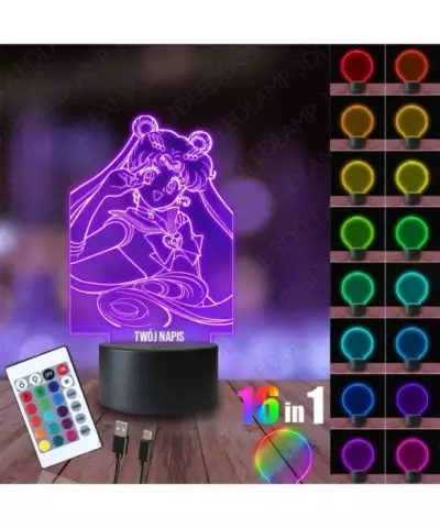 Lampka Nocna 3D LED LAMP Sailor Moon Czarodziejka z Księżyca