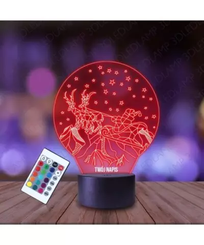 Lampka Nocna 3D LED LAMP Święty Mikołaj Renifery