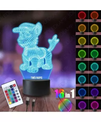 Lampka Nocna 3D LED LAMP Piesek Psi Patrol