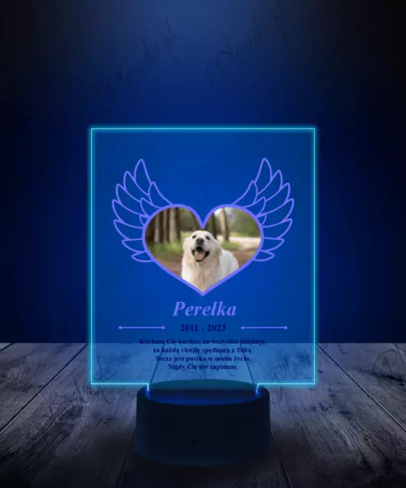 Lampka LED Plexido z Nadrukiem Pamiątka Zdjęcie Psa
