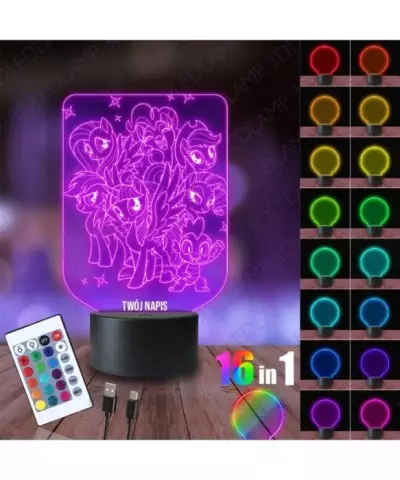 Lampka Nocna 3D LED LAMP Bajka My Little Pony