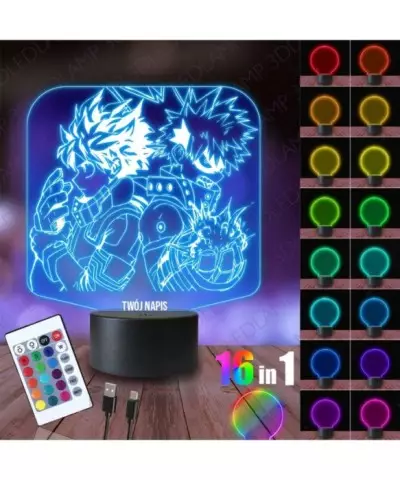 Lampka Nocna 3D LED LAMP Hero Academia Bakogu i Deku