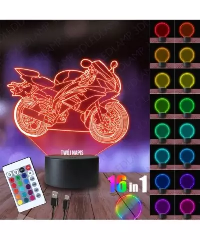 Lampka Nocna 3D LED LAMP Ścigacz Motor