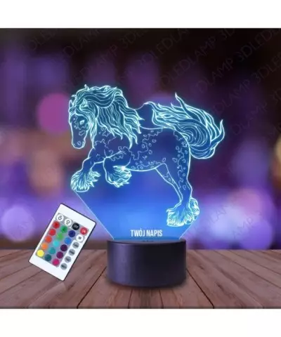 Lampka Nocna 3D LED LAMP Koń Ogier Shire