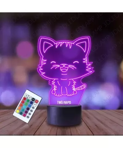 Lampka Nocna 3D LED LAMP Słodki Kotek Kot