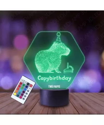 Lampka Nocna 3D LED LAMP Kapibara Urodziny