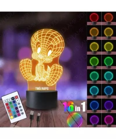 Lampka Nocna 3D LED LAMP Kanarek Tweety